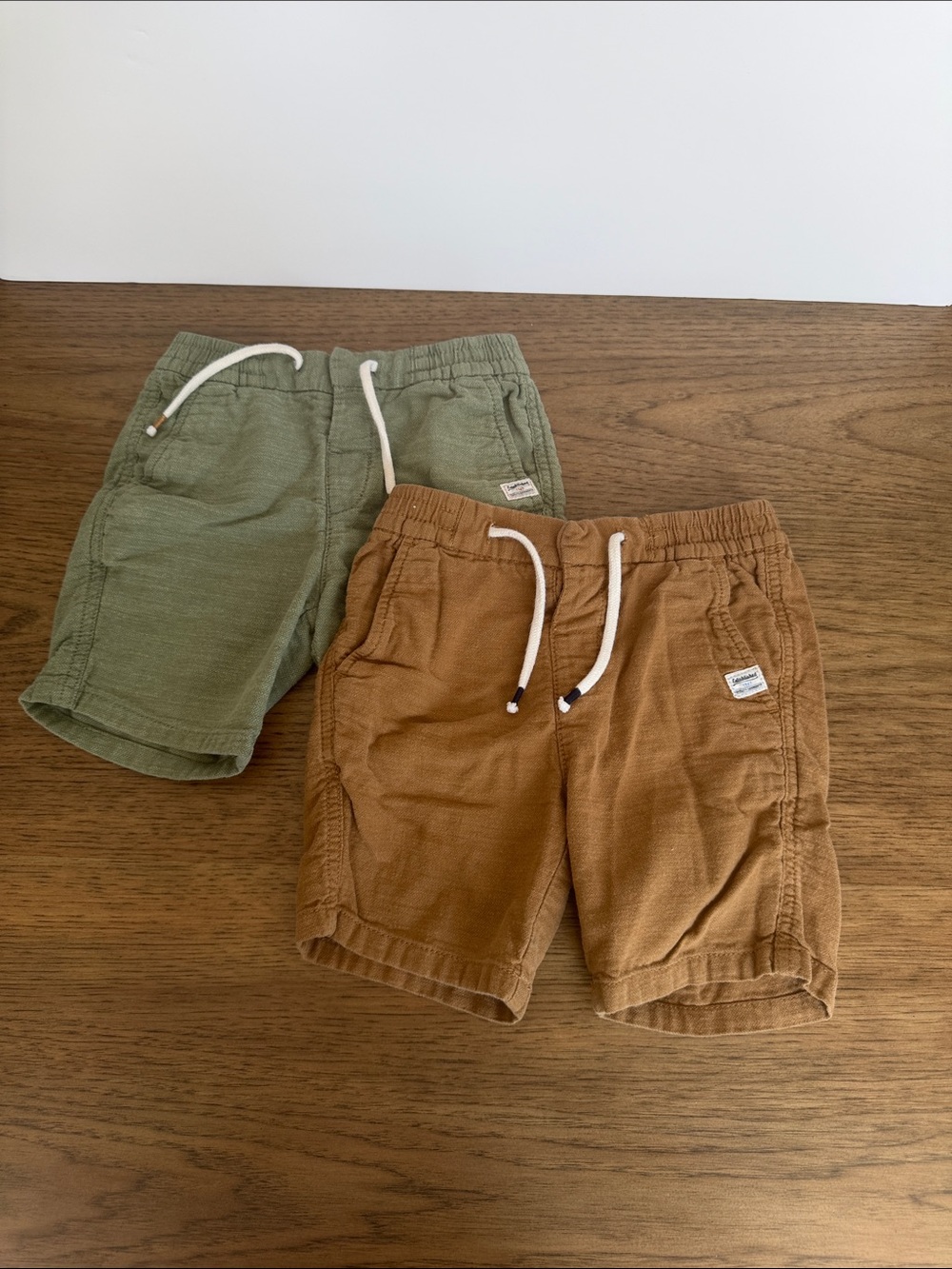 H&M Olive & Brown Kids Drawstring Shorts